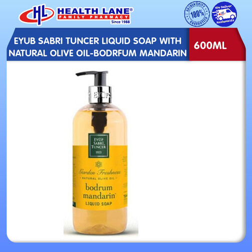 EYUB SABRI TUNCER LIQUID SOAP WITH NATURAL OLIVE OIL-BODRFUM MANDARIN (600ML)